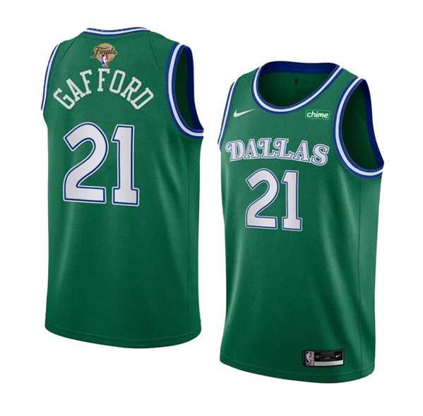 Men%27s Dallas Mavericks #21 Daniel Gafford Green 2024 Finals Classic Edition Stitched Basketball Jersey Dzhi->dallas mavericks->NBA Jersey